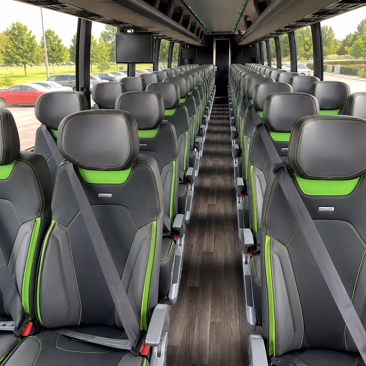 56 passenger charter bus interior