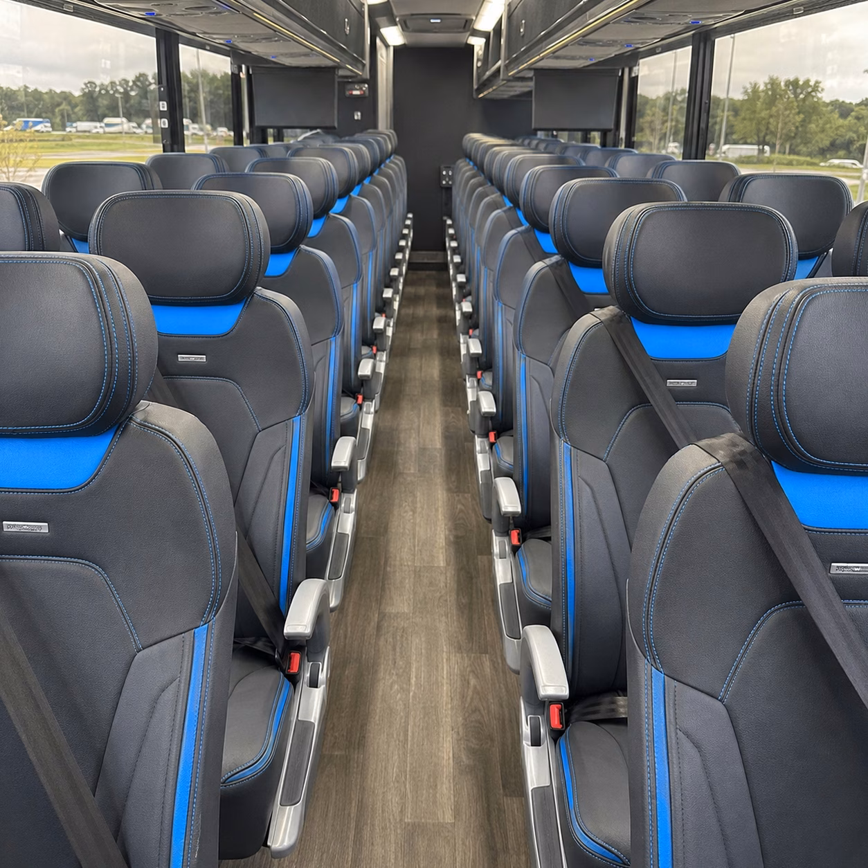 columbia charter bus rental interior